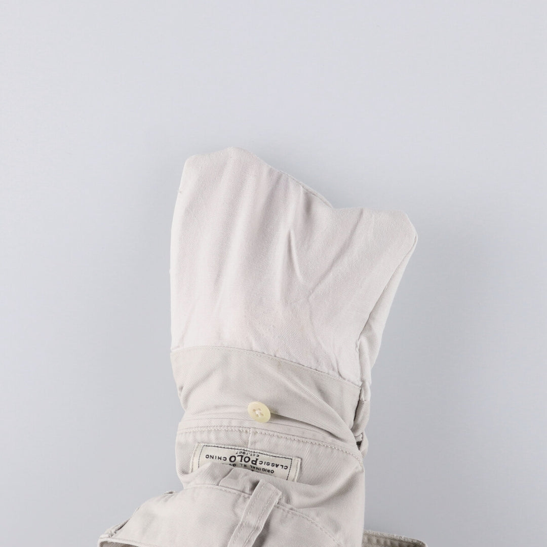 Ralph Lauren POLO by Ralph Lauren TYLER SHORT Two-pleat chino shorts, short pants, men's size W34 cotton gray type Vintage Second Hand