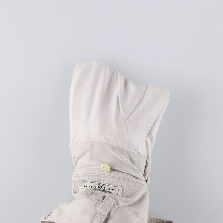 Ralph Lauren POLO by Ralph Lauren TYLER SHORT Two-pleat chino shorts, short pants, men's size W34 cotton gray type Vintage Second Hand