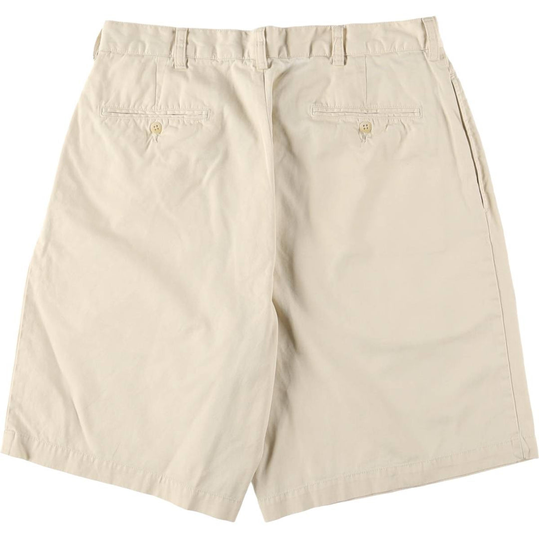Ralph Lauren POLO by Ralph Lauren TYLER SHORT Two-pleat chino shorts, short pants, men's size W33 cotton ivory Vintage Second Hand