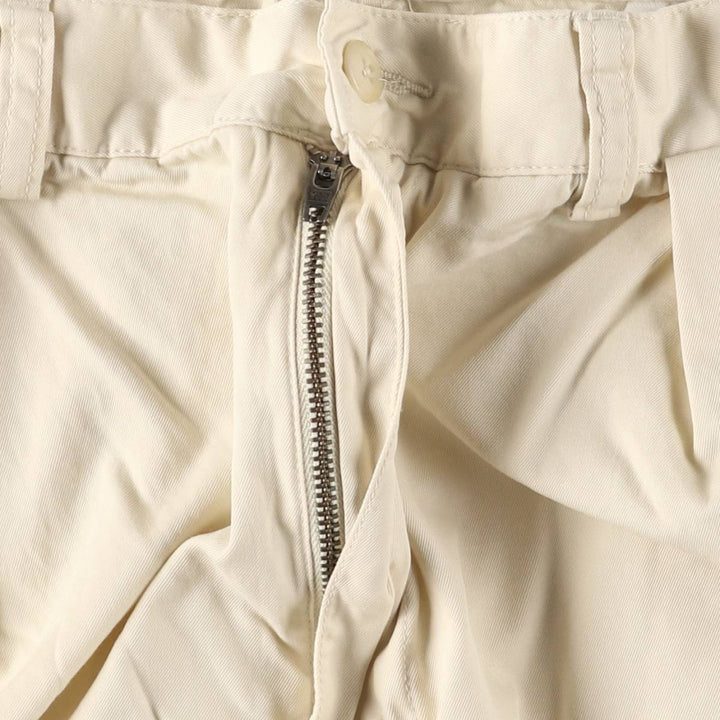 Ralph Lauren POLO by Ralph Lauren TYLER SHORT Two-pleat chino shorts, short pants, men's size W33 cotton ivory Vintage Second Hand