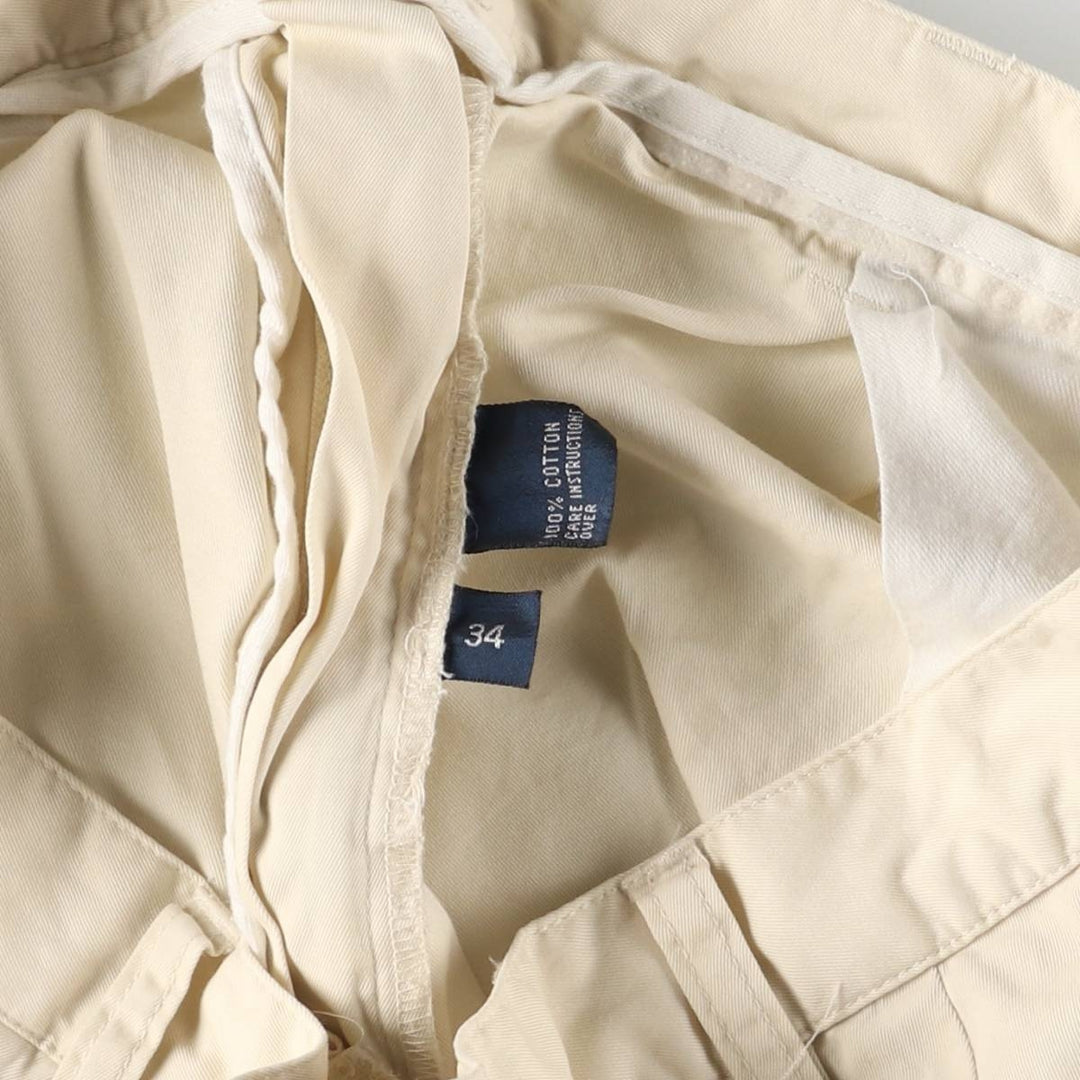 Ralph Lauren POLO by Ralph Lauren TYLER SHORT Two-pleat chino shorts, short pants, men's size W33 cotton ivory Vintage Second Hand