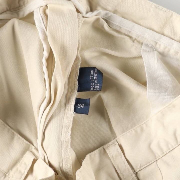 Ralph Lauren POLO by Ralph Lauren TYLER SHORT Two-pleat chino shorts, short pants, men's size W33 cotton ivory Vintage Second Hand