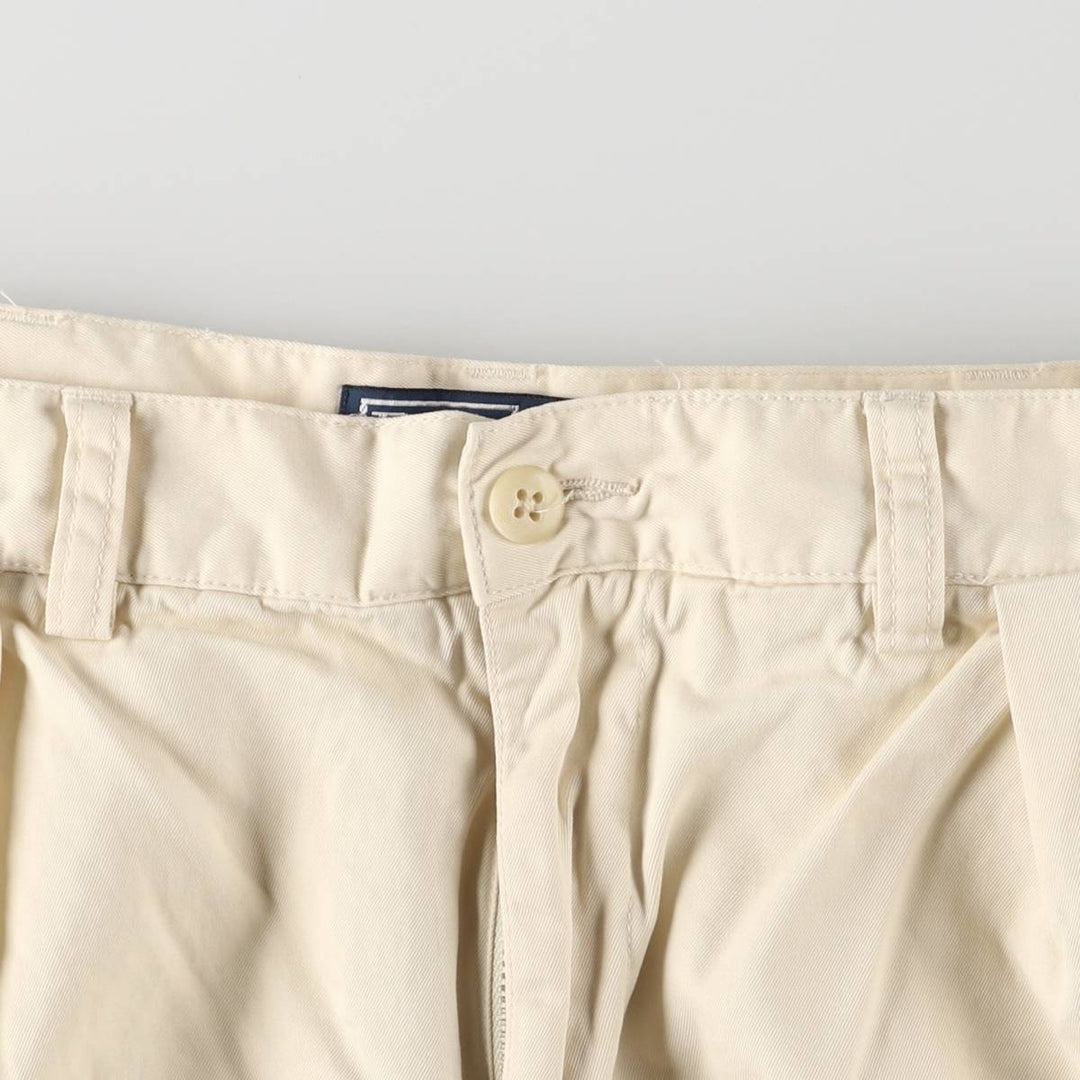 Ralph Lauren POLO by Ralph Lauren TYLER SHORT Two-pleat chino shorts, short pants, men's size W33 cotton ivory Vintage Second Hand