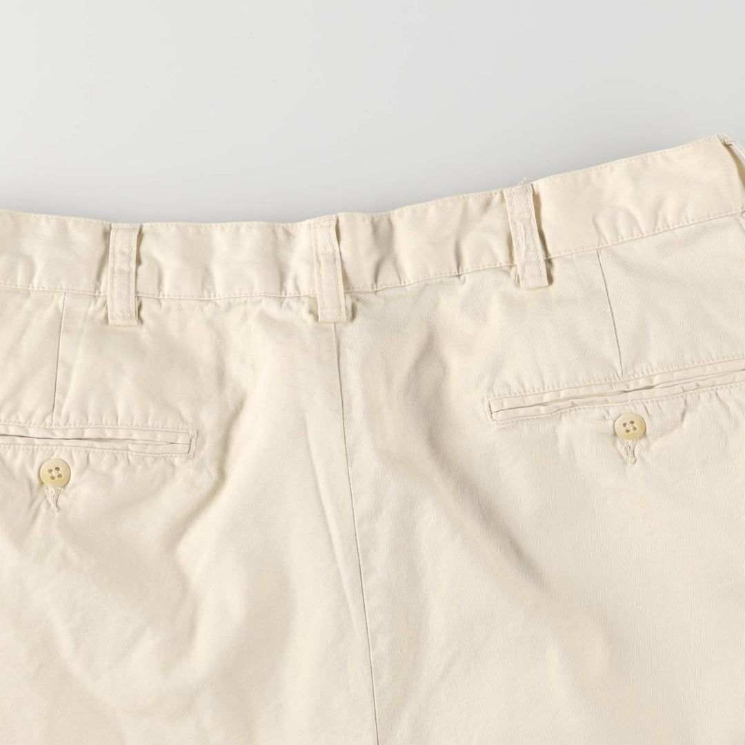 Ralph Lauren POLO by Ralph Lauren TYLER SHORT Two-pleat chino shorts, short pants, men's size W33 cotton ivory Vintage Second Hand