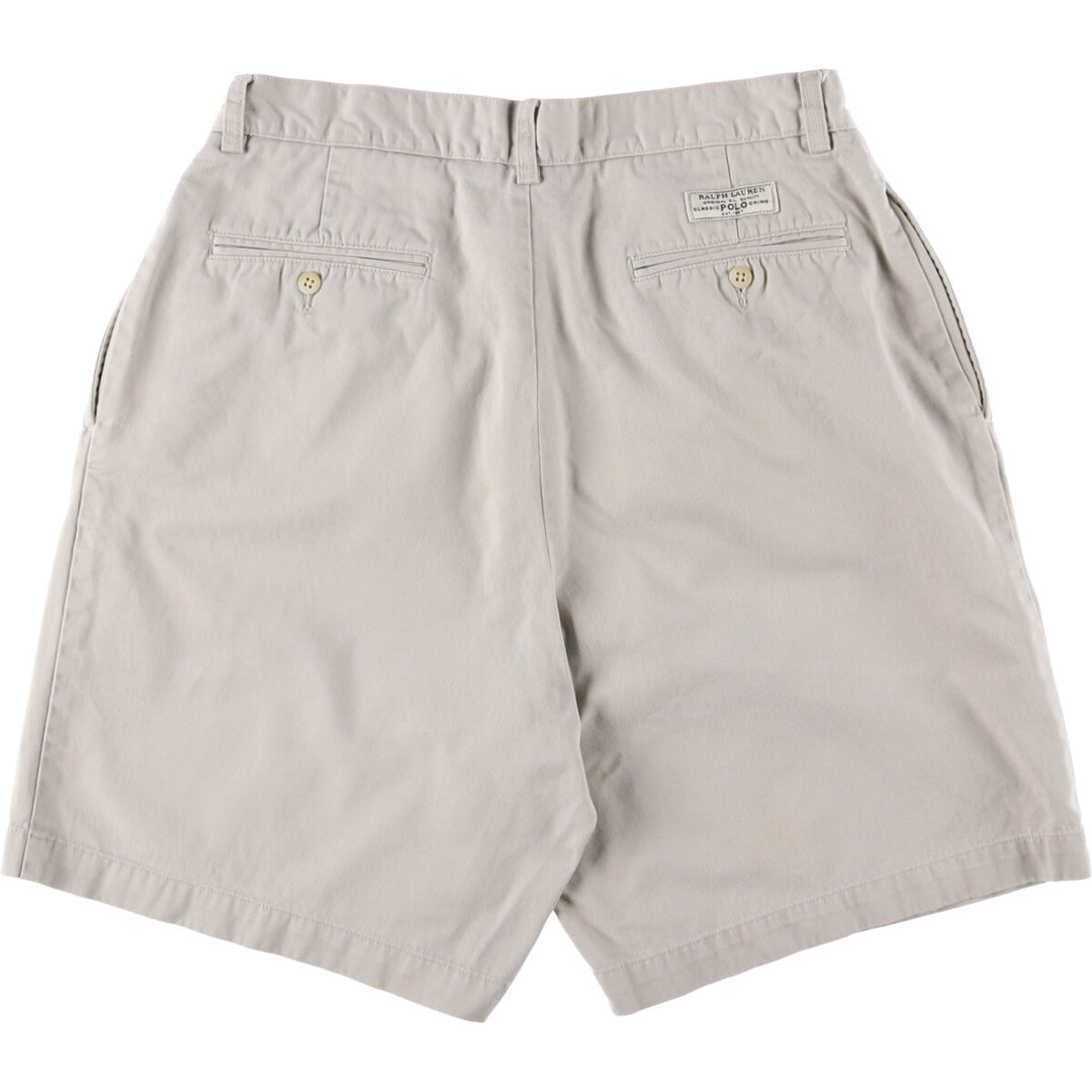 Ralph Lauren POLO by Ralph Lauren TYLER SHORT Two-pleat chino shorts, short pants, men's size W32 cotton Beige type Vintage Second Hand