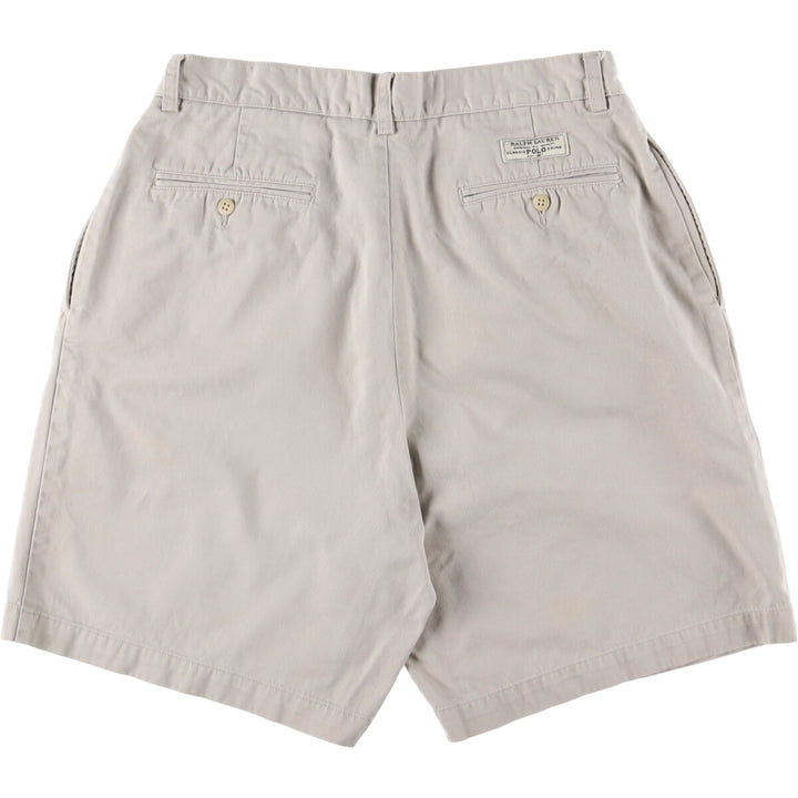 Ralph Lauren POLO by Ralph Lauren TYLER SHORT Two-pleat chino shorts, short pants, men's size W32 cotton Beige type Vintage Second Hand