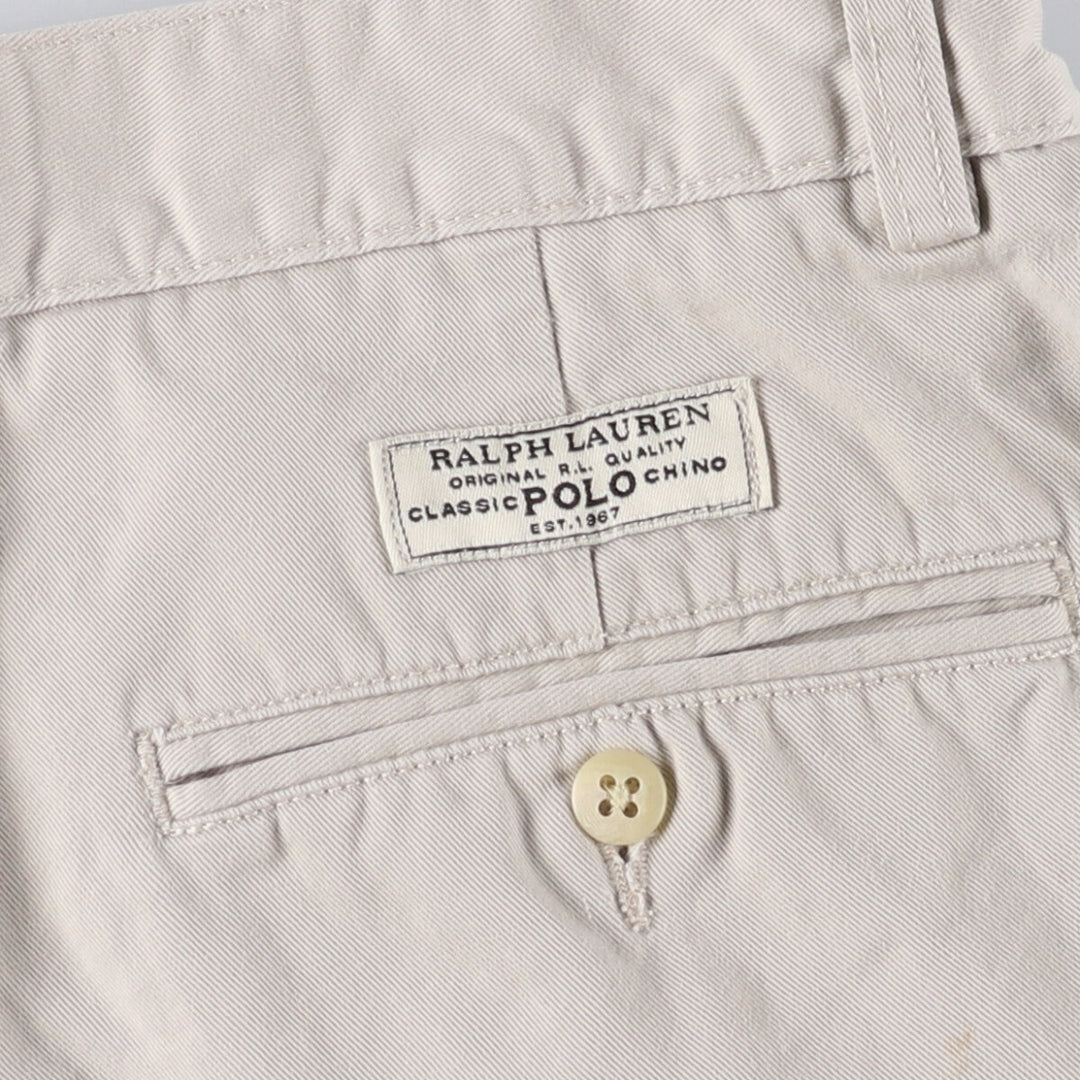 Ralph Lauren POLO by Ralph Lauren TYLER SHORT Two-pleat chino shorts, short pants, men's size W32 cotton Beige type Vintage Second Hand
