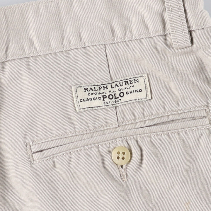 Ralph Lauren POLO by Ralph Lauren TYLER SHORT Two-pleat chino shorts, short pants, men's size W32 cotton Beige type Vintage Second Hand