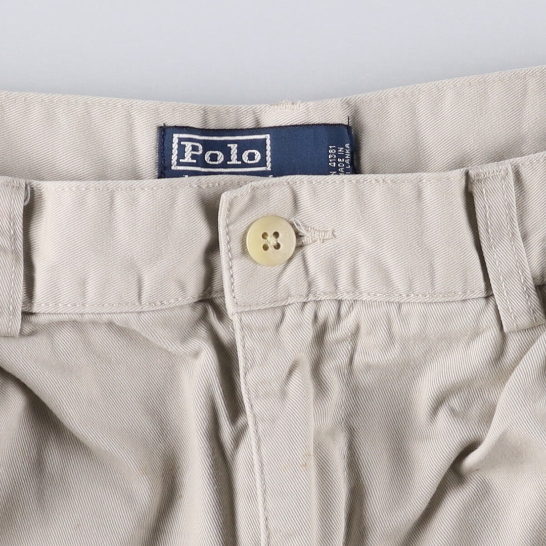 Ralph Lauren POLO by Ralph Lauren TYLER SHORT Two-pleat chino shorts, short pants, men's size W32 cotton Beige type Vintage Second Hand