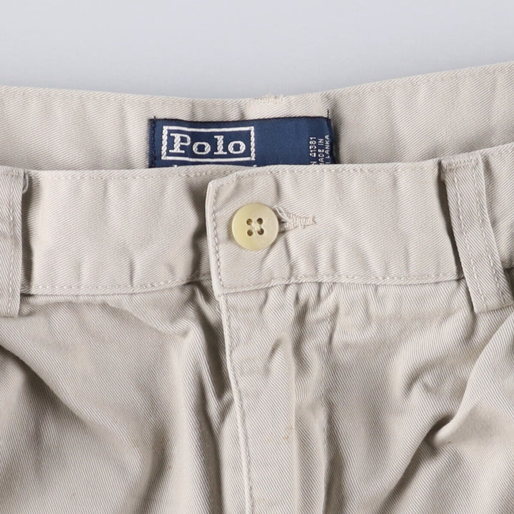Ralph Lauren POLO by Ralph Lauren TYLER SHORT Two-pleat chino shorts, short pants, men's size W32 cotton Beige type Vintage Second Hand