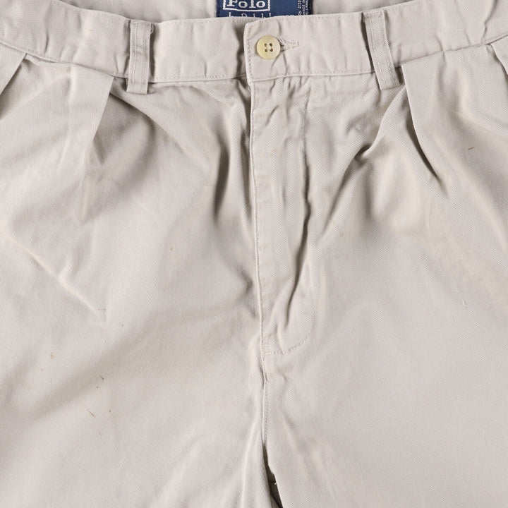 Ralph Lauren POLO by Ralph Lauren TYLER SHORT Two-pleat chino shorts, short pants, men's size W32 cotton Beige type Vintage Second Hand