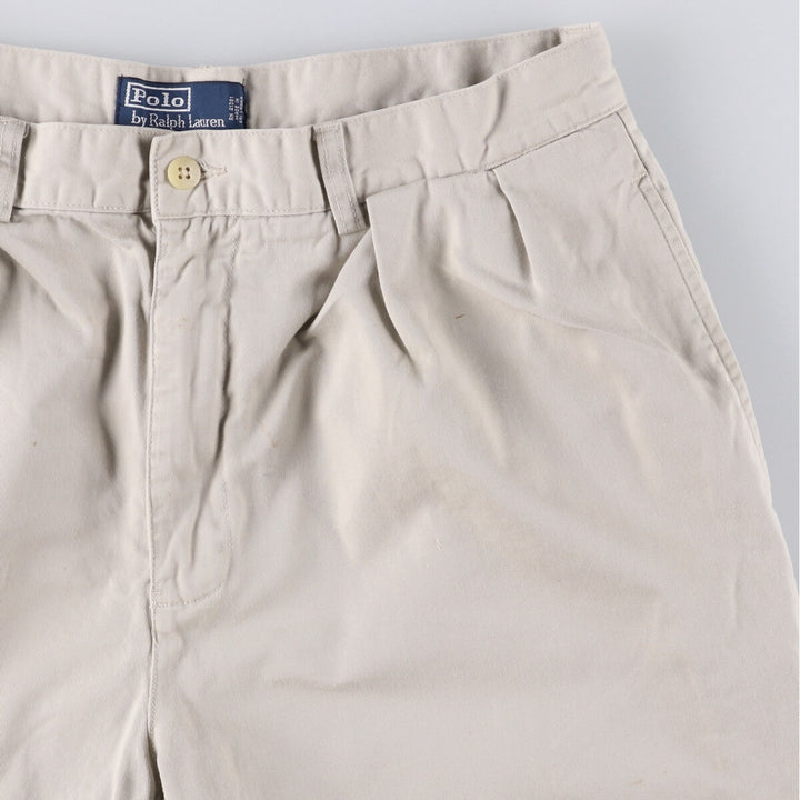 Ralph Lauren POLO by Ralph Lauren TYLER SHORT Two-pleat chino shorts, short pants, men's size W32 cotton Beige type Vintage Second Hand
