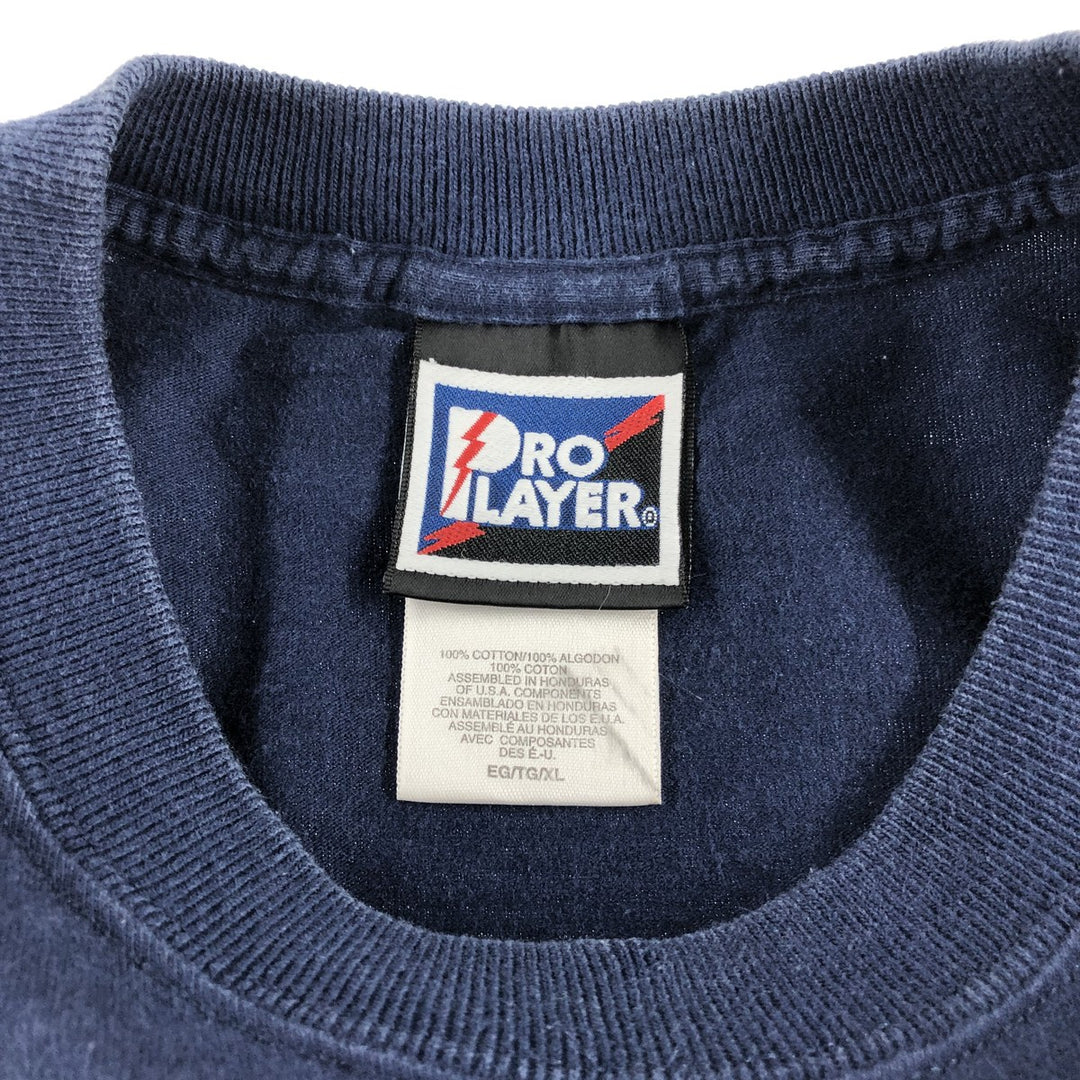 90'S PRO PLAYER Cleveland Guardians logo print T-shirt, men's XL size, vintage cotton navy blue type Vintage Second Hand