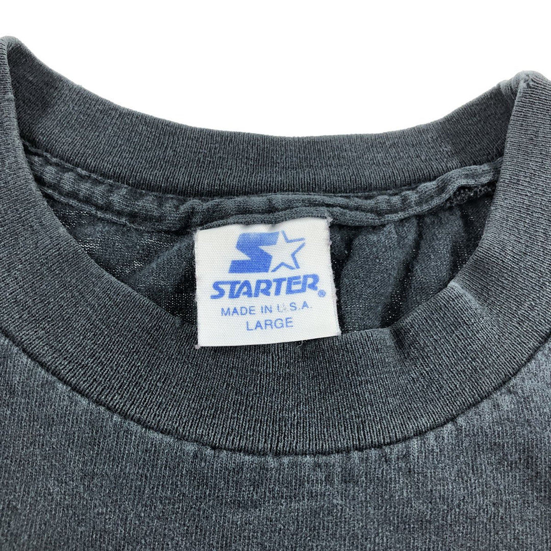 90'S Starter Pittsburgh Penguins Logo Print T-Shirt Made in USA Men's L Size Vintage cotton black type Vintage Second Hand