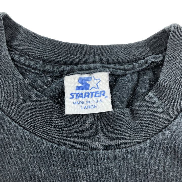 90'S Starter Pittsburgh Penguins Logo Print T-Shirt Made in USA Men's L Size Vintage cotton black type Vintage Second Hand