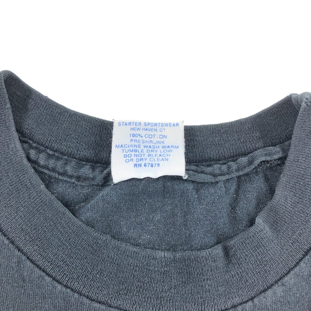 90'S Starter Pittsburgh Penguins Logo Print T-Shirt Made in USA Men's L Size Vintage cotton black type Vintage Second Hand