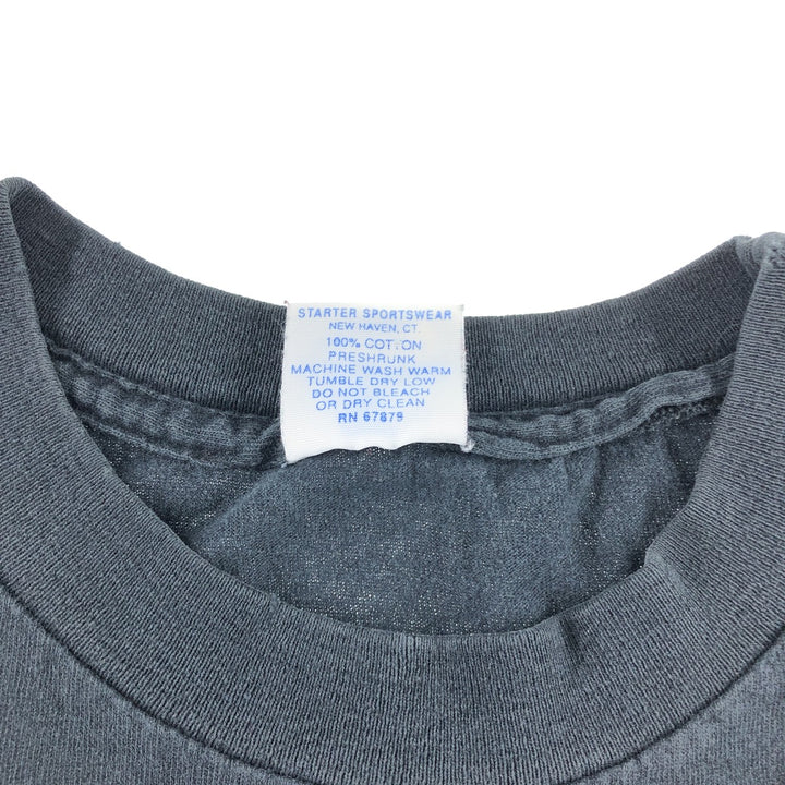 90'S Starter Pittsburgh Penguins Logo Print T-Shirt Made in USA Men's L Size Vintage cotton black type Vintage Second Hand