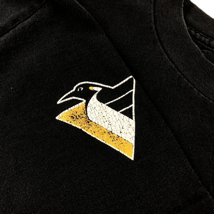 90'S Starter Pittsburgh Penguins Logo Print T-Shirt Made in USA Men's L Size Vintage cotton black type Vintage Second Hand