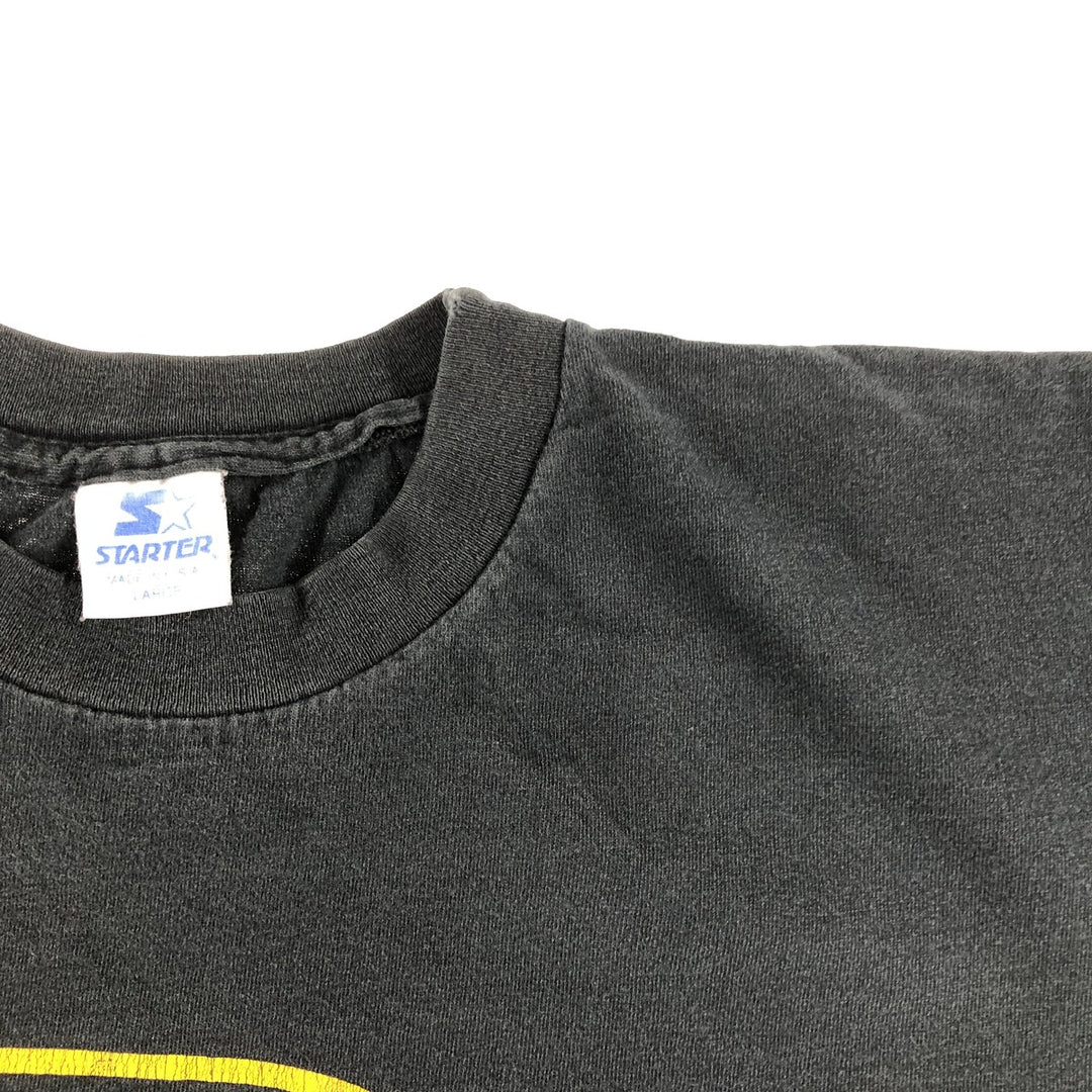 90'S Starter Pittsburgh Penguins Logo Print T-Shirt Made in USA Men's L Size Vintage cotton black type Vintage Second Hand