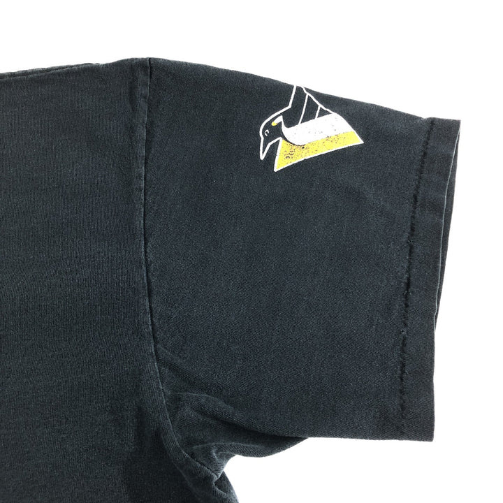 90'S Starter Pittsburgh Penguins Logo Print T-Shirt Made in USA Men's L Size Vintage cotton black type Vintage Second Hand