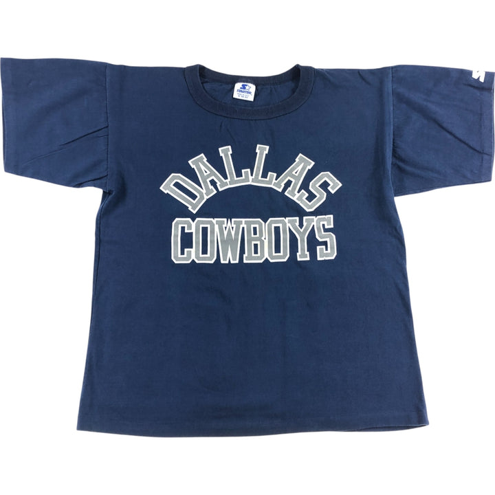 90'S Starter NFL Dallas Cowboys Logo Print T-Shirt Made in USA Men's M Vintage cotton navy blue type Vintage Second Hand