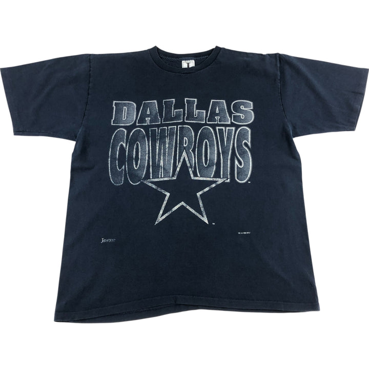 Vintage 80'S JOSTENS SPORTSWEAR Dallas Cowboys Logo Print T-Shirt Made in USA Men's XL cotton navy blue type Vintage Second Hand