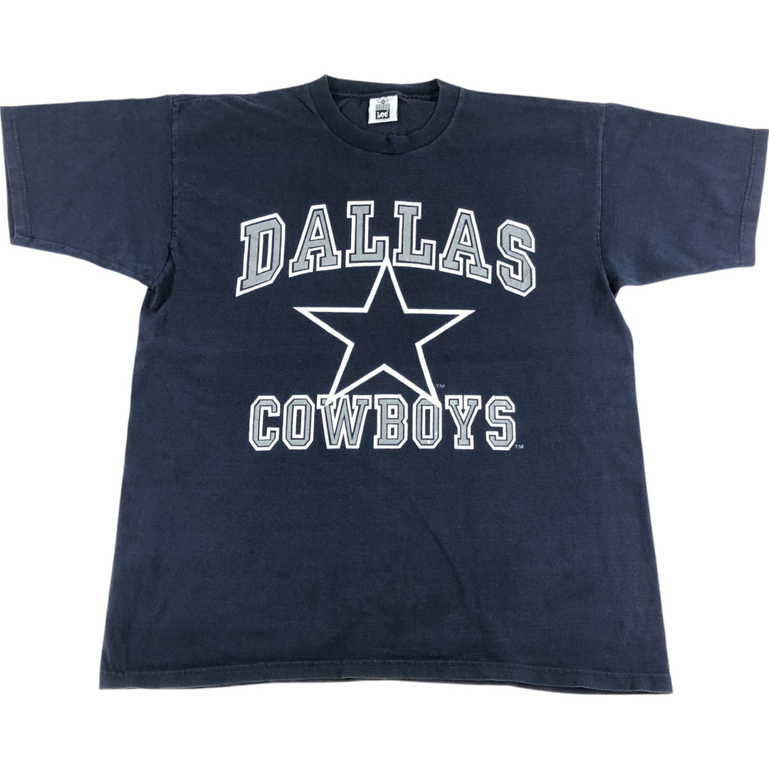 Vintage 90'S Lee SPORT NFL DALLAS COWBOYS Dallas Cowboys Logo Print T-Shirt Made in USA Men's XL cotton navy blue type Vintage Second Hand