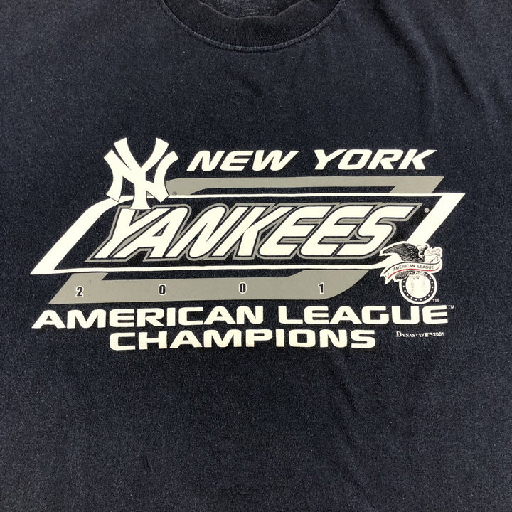 00'S ALLSPORT MLB NEW YORK YANKEES New York Yankees sports print T-shirt men's size L cotton navy blue type Vintage Second Hand
