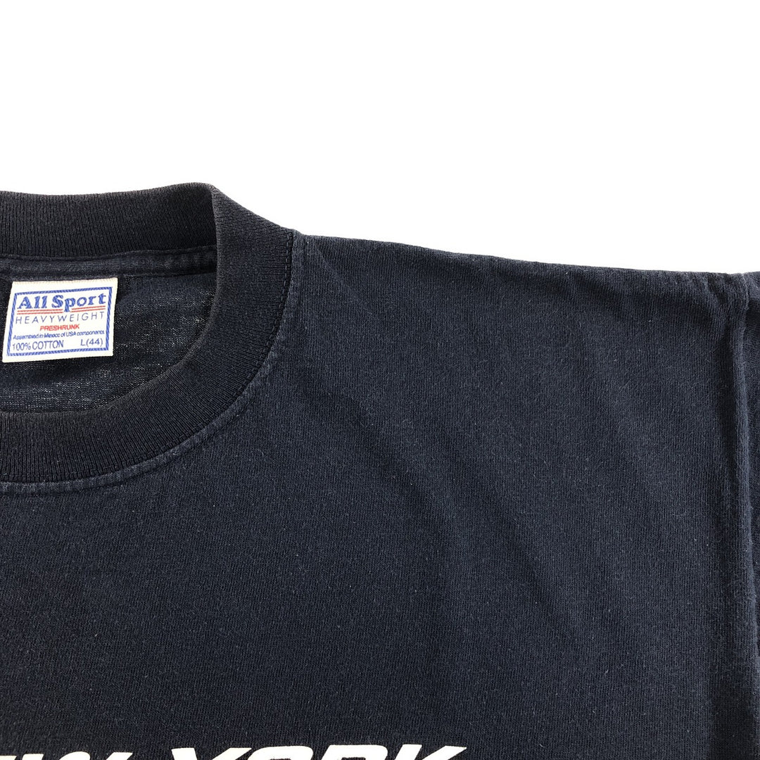 00'S ALLSPORT MLB NEW YORK YANKEES New York Yankees sports print T-shirt men's size L cotton navy blue type Vintage Second Hand