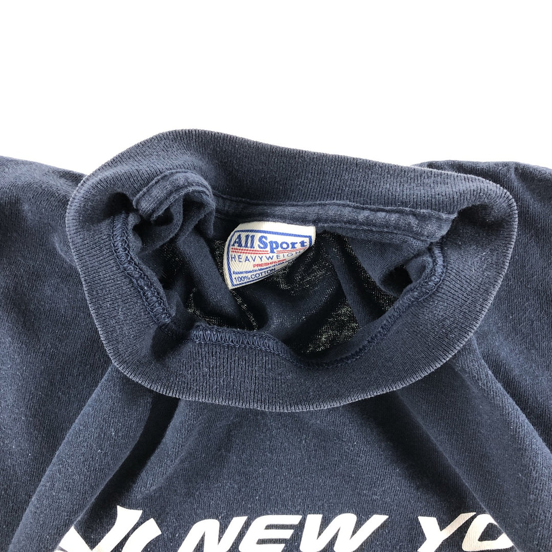 00'S ALLSPORT MLB NEW YORK YANKEES New York Yankees sports print T-shirt men's size L cotton navy blue type Vintage Second Hand