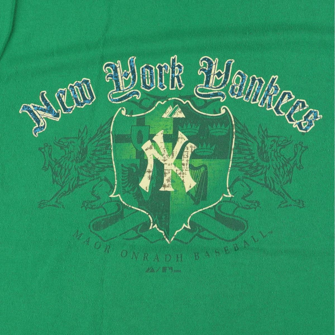 90s-00'S Majestic MLB New York Yankees Sports Print T-Shirt, Men's Size L cotton green type Vintage Second Hand