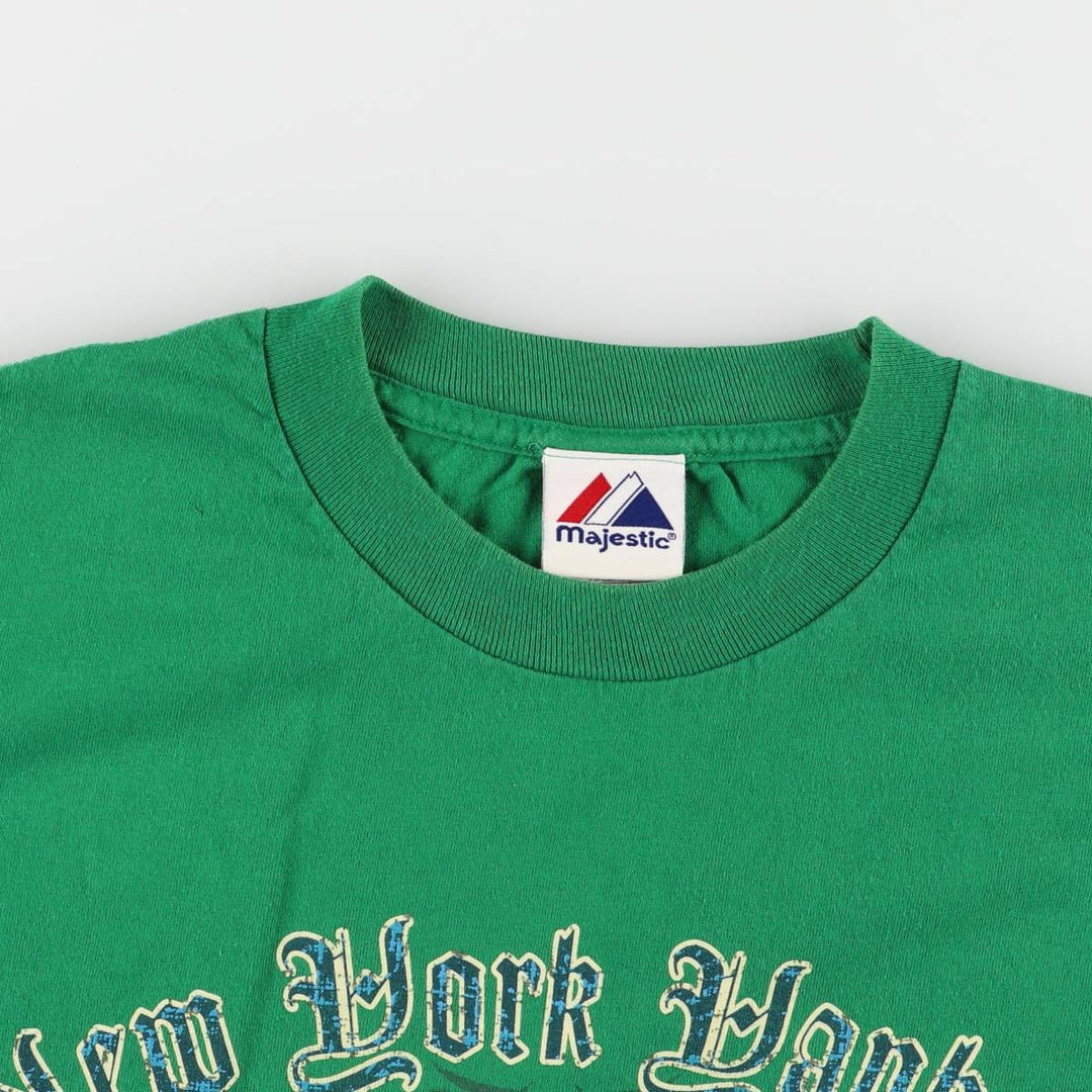 90s-00'S Majestic MLB New York Yankees Sports Print T-Shirt, Men's Size L cotton green type Vintage Second Hand
