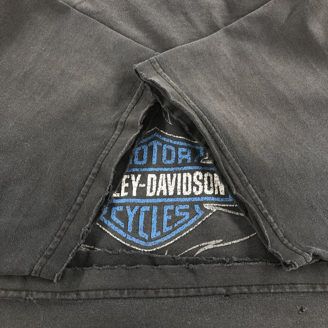 00'S Harley-Davidson Motorcycle Bike T-shirt Made in USA Men's L size cotton black type Vintage Second Hand