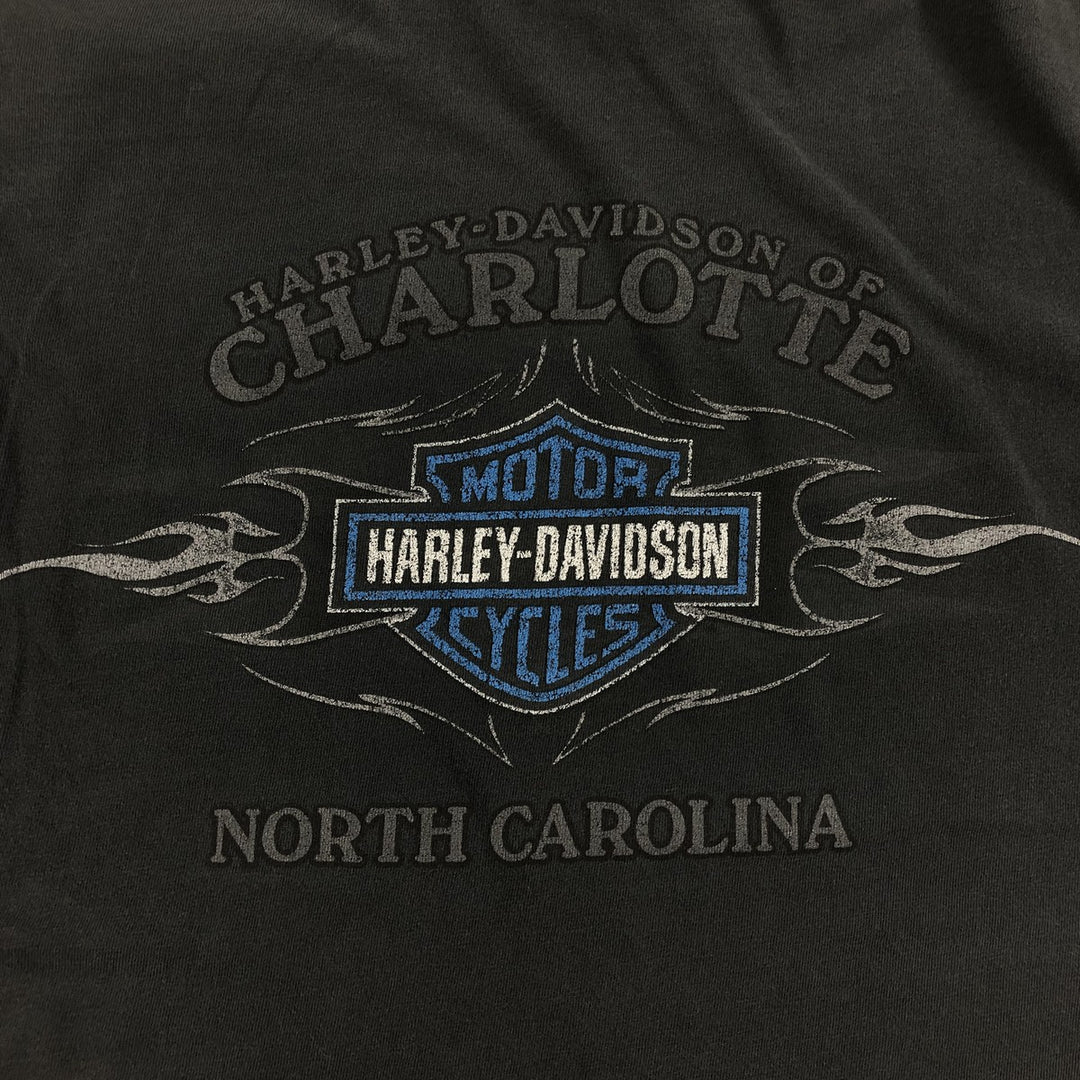 00'S Harley-Davidson Motorcycle Bike T-shirt Made in USA Men's L size cotton black type Vintage Second Hand