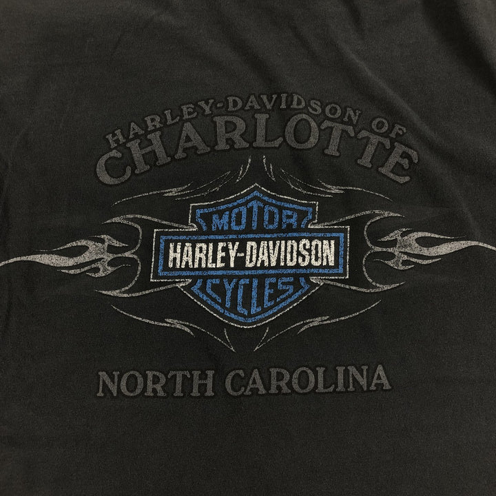00'S Harley-Davidson Motorcycle Bike T-shirt Made in USA Men's L size cotton black type Vintage Second Hand