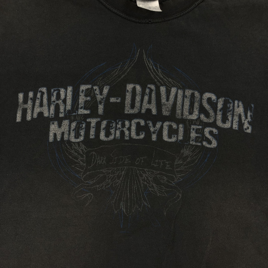 00'S Harley-Davidson Motorcycle Bike T-shirt Made in USA Men's L size cotton black type Vintage Second Hand