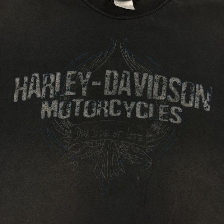 00'S Harley-Davidson Motorcycle Bike T-shirt Made in USA Men's L size cotton black type Vintage Second Hand