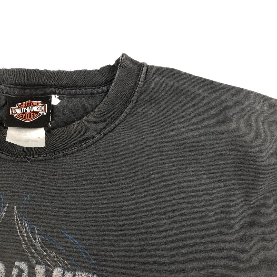 00'S Harley-Davidson Motorcycle Bike T-shirt Made in USA Men's L size cotton black type Vintage Second Hand