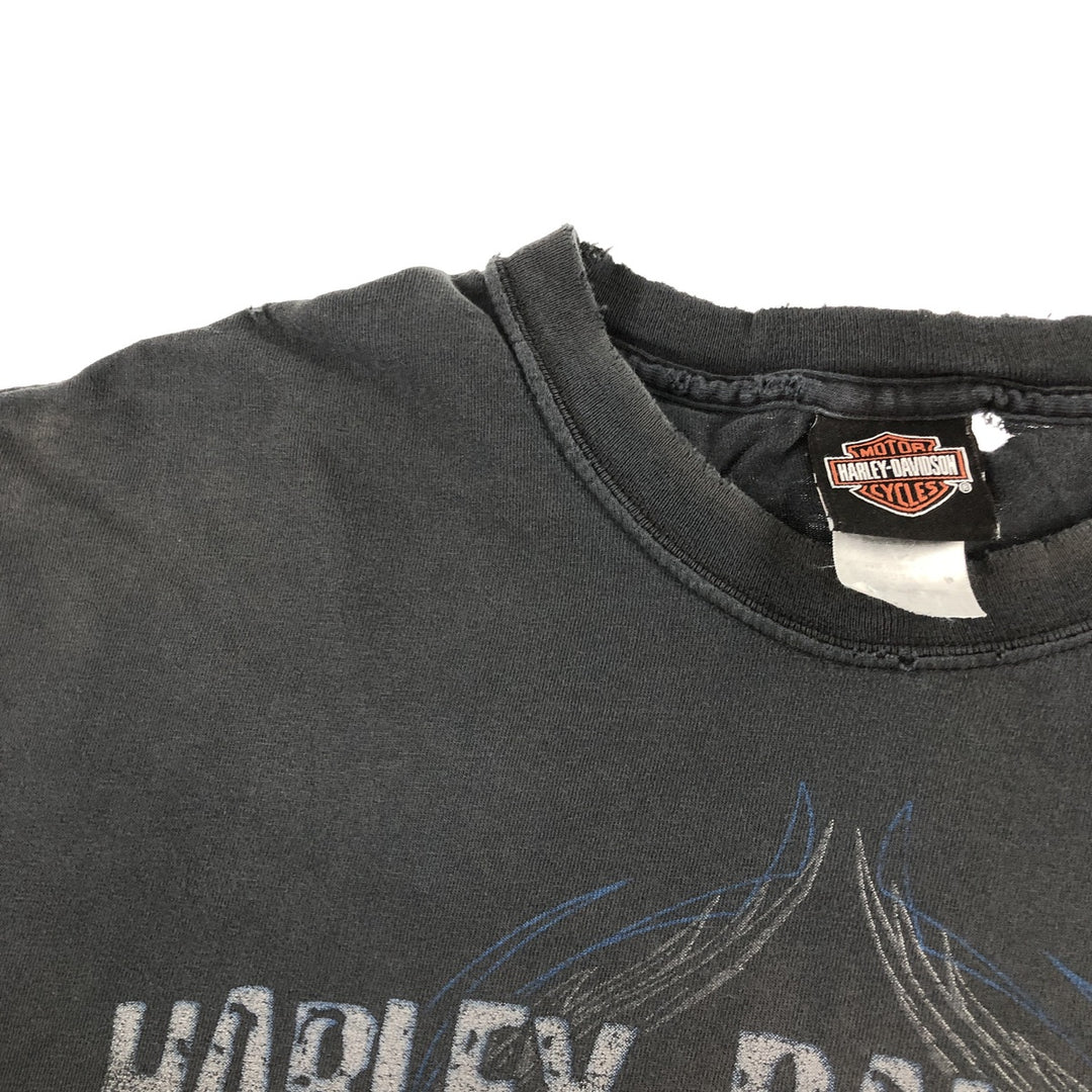 00'S Harley-Davidson Motorcycle Bike T-shirt Made in USA Men's L size cotton black type Vintage Second Hand