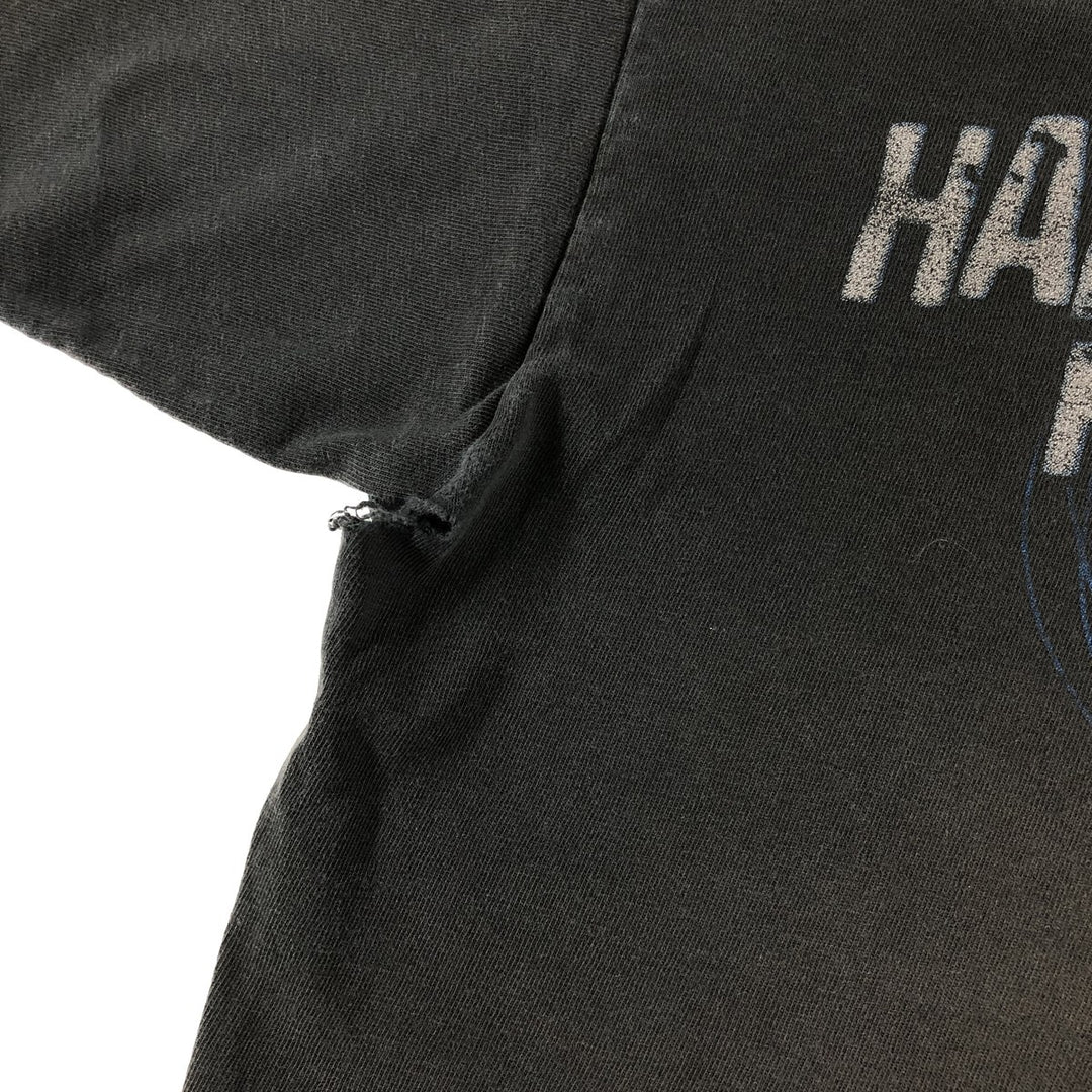 00'S Harley-Davidson Motorcycle Bike T-shirt Made in USA Men's L size cotton black type Vintage Second Hand