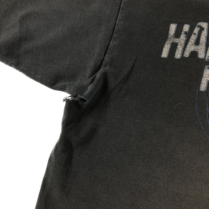 00'S Harley-Davidson Motorcycle Bike T-shirt Made in USA Men's L size cotton black type Vintage Second Hand