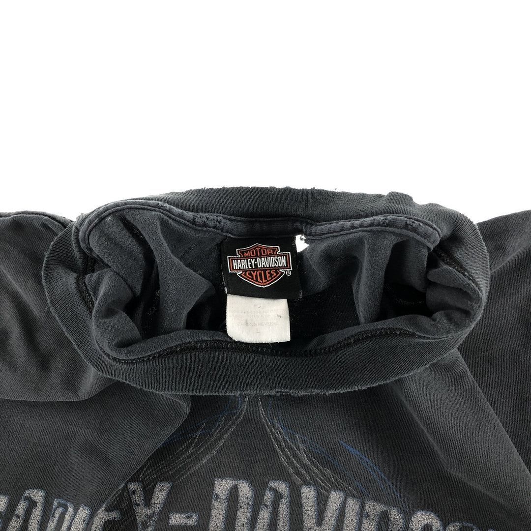 00'S Harley-Davidson Motorcycle Bike T-shirt Made in USA Men's L size cotton black type Vintage Second Hand