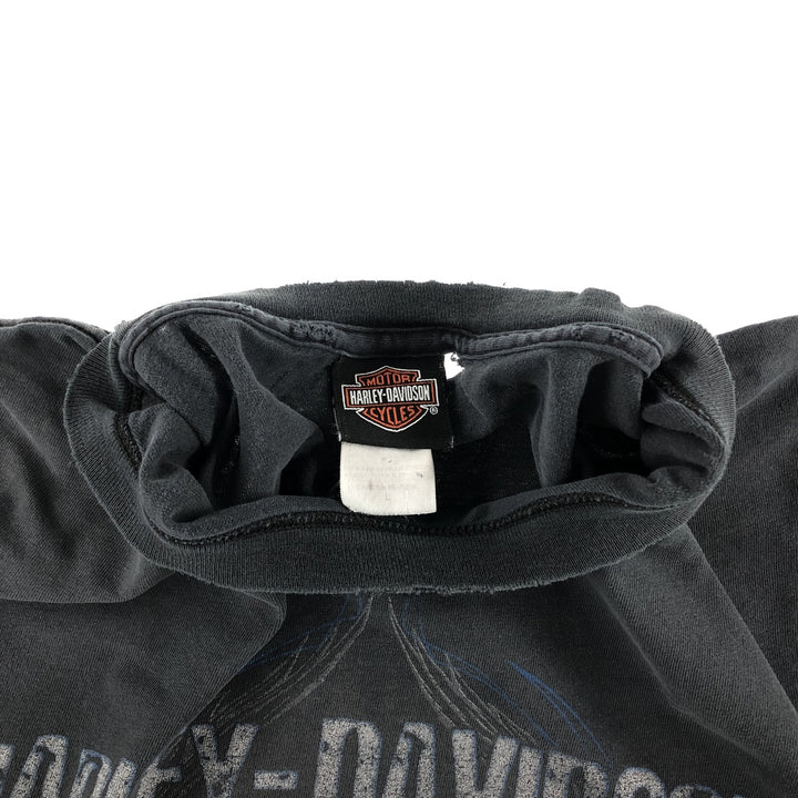 00'S Harley-Davidson Motorcycle Bike T-shirt Made in USA Men's L size cotton black type Vintage Second Hand
