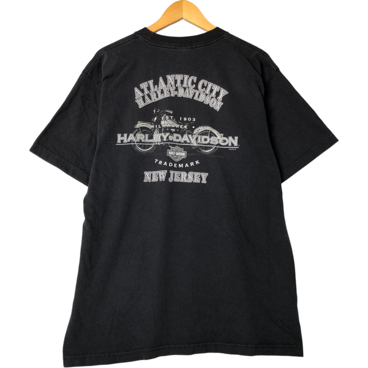 00'S Harley-Davidson Motorcycle Bike T-shirt Made in USA Men's XL cotton black type Vintage Second Hand