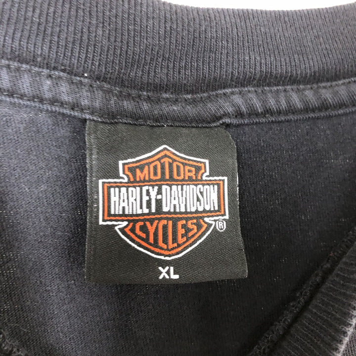 00'S Harley-Davidson Motorcycle Bike T-shirt Made in USA Men's XL cotton black type Vintage Second Hand