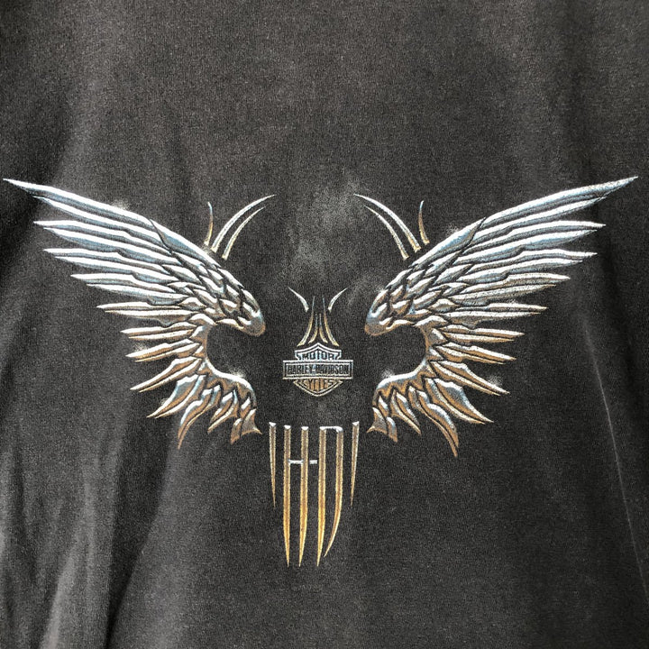 00'S Harley-Davidson Motorcycle Bike T-shirt Made in USA Men's XL cotton black type Vintage Second Hand