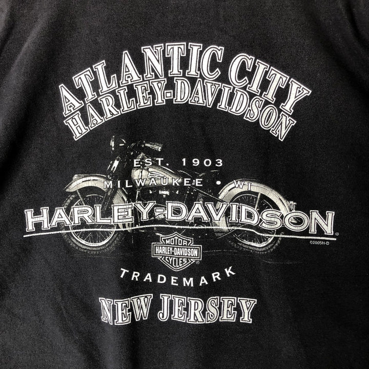 00'S Harley-Davidson Motorcycle Bike T-shirt Made in USA Men's XL cotton black type Vintage Second Hand