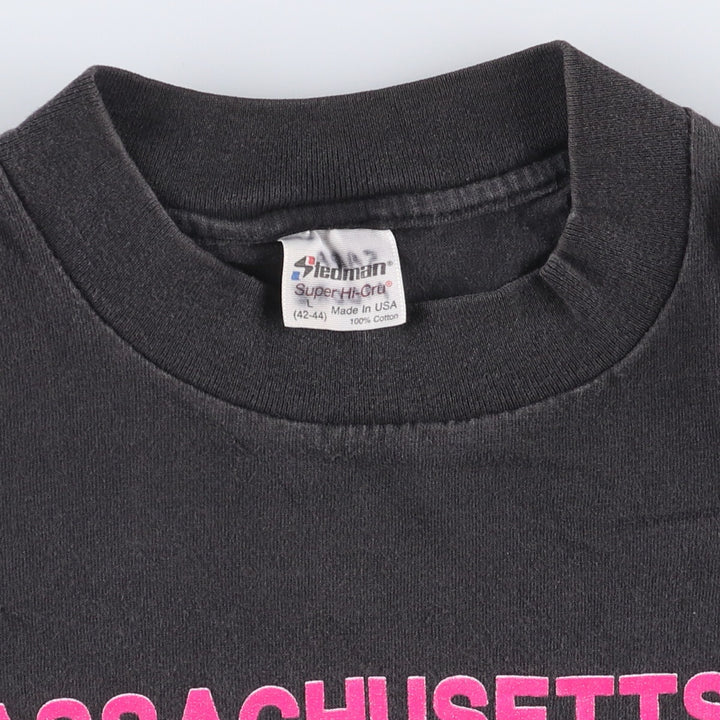 90'S Stedman SUPER HI-CRU Printed T-shirt Made in USA Men's L Vintage Single Stitch cotton black type Vintage Second Hand