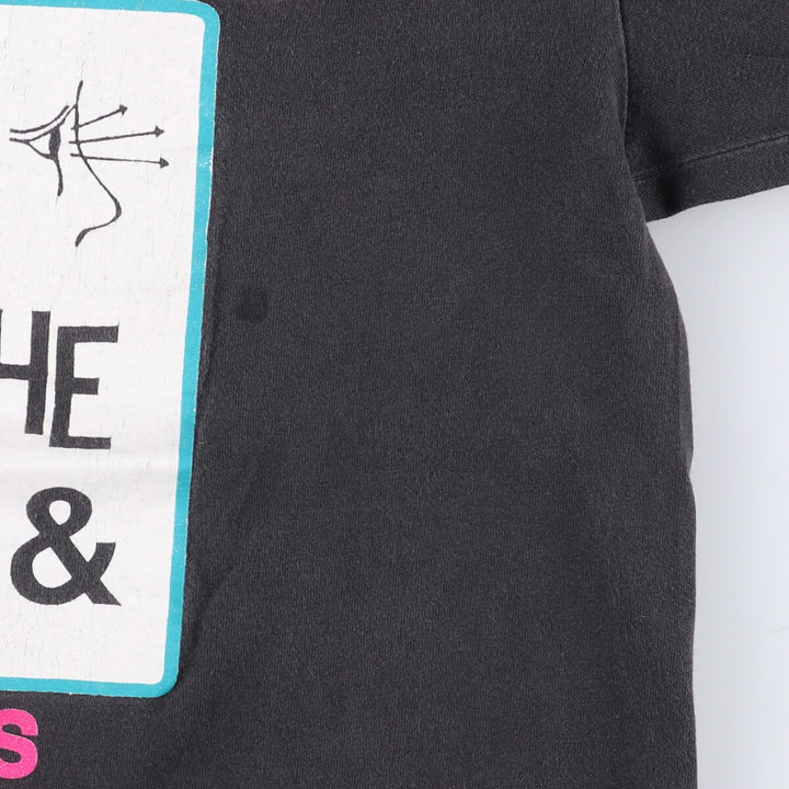 90'S Stedman SUPER HI-CRU Printed T-shirt Made in USA Men's L Vintage Single Stitch cotton black type Vintage Second Hand
