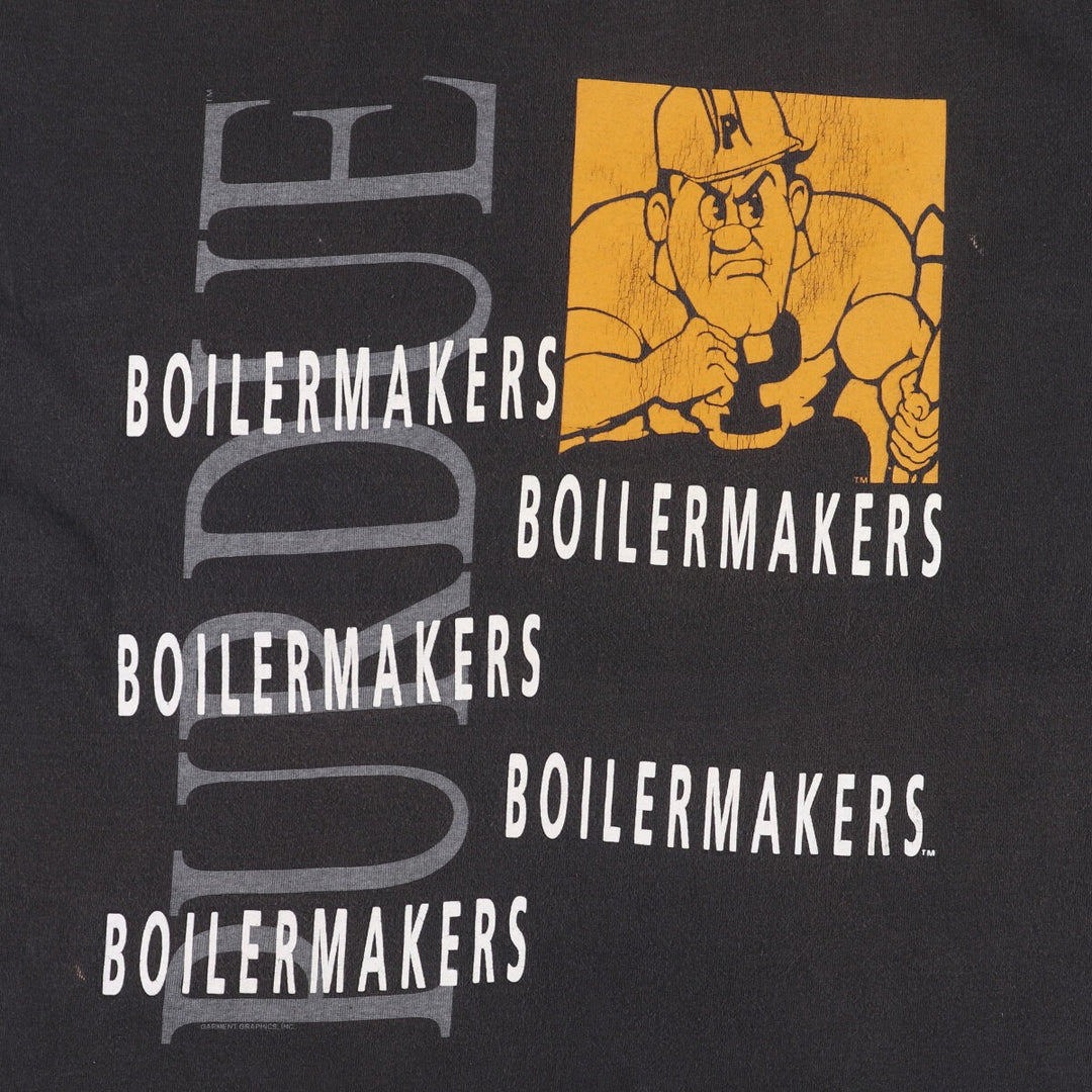 90'S Fruit of the Loom Purdue University College T-Shirt Made in USA Men's XL Vintage cotton black type Vintage Second Hand